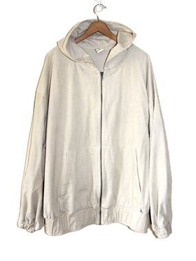 LUCY & YAK Wesley Corduroy Oversized Hooded Jacket in Stone (XL)